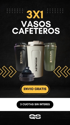 Oferta relampago!!! 3x1 vasos cafetero con sensor de temperatura stanley - comprar online