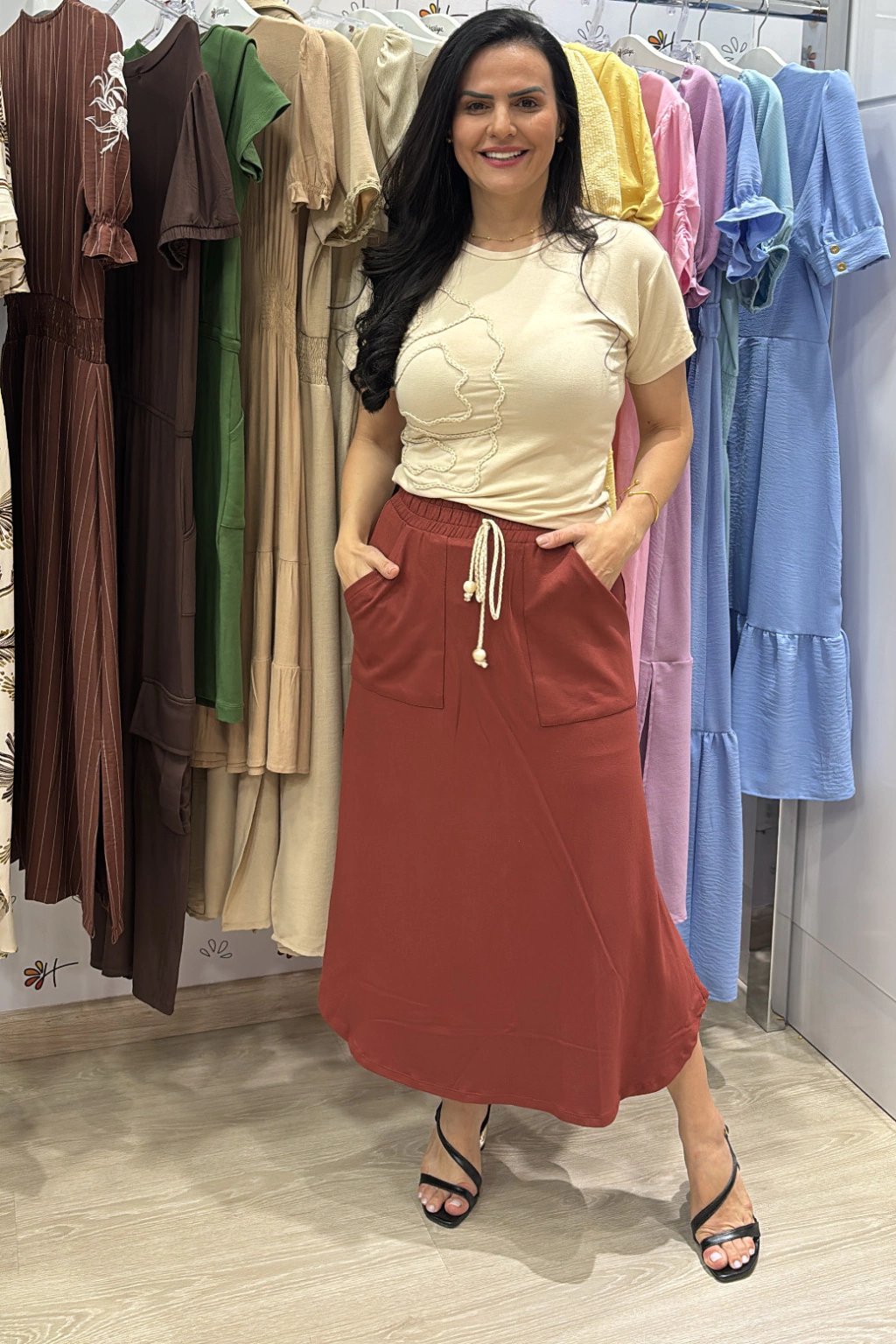 Conjunto confy moletinho bordado em barbante