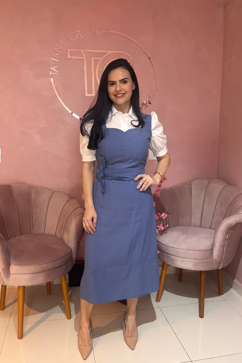 Vestido Evasê com regata larga acompanha cinto faixa