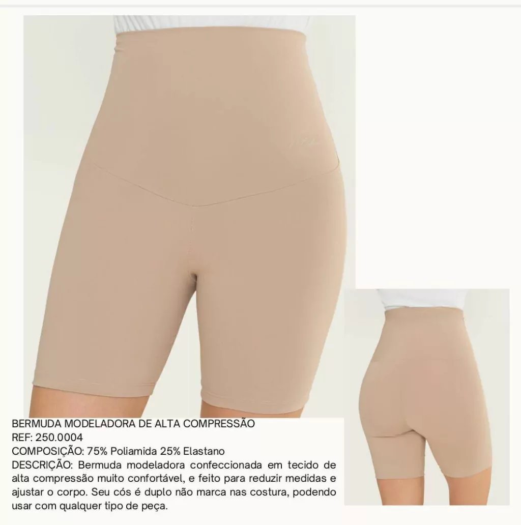 Bermuda modeladora alta compreensão