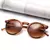 Óculos de sol oval para mulheres designer retro moda femenina