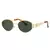 Imagem do Oval Metal Óculos de sol para homens e mulheres, óculos UV400, marca de luxo, unisex, elegante, óculos de sol
