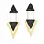 Brinco Two Pieces - Obsidiana Preta - Coleção Geometric