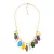 Colar Alegria 2 - Ágata Verde, Ametista, Cristal, Drusa Metalizada, Feldspato Vermelho, Haulita Turquesa, Quartzo Amarelo - Coleção Alma