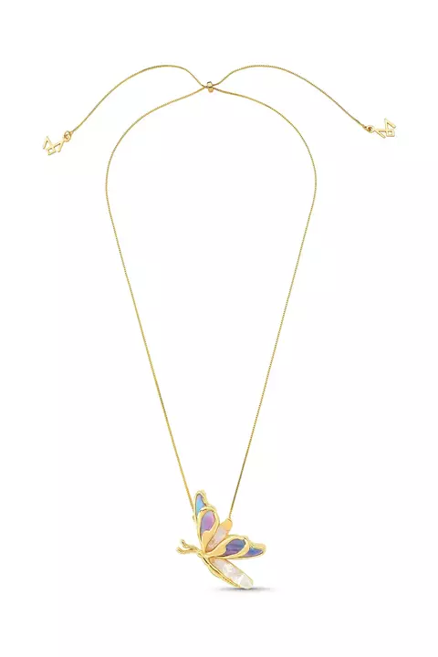 Colar Flutua b - Cristal e Resina Multicolorida - Coleção Ela Voa