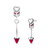 Brinco Arrow Heart - Feldspato Vermelho - Coleção Flor e Ser Amor - comprar online