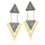 Brinco Two Pieces - Drusa Metalizada - Coleção Geometric