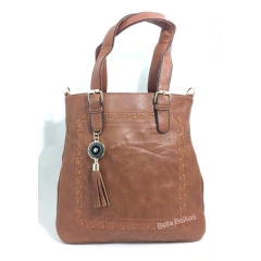 Imagem do Bolsa Feminina Grande Ombro Com Chaveiro Alça Transversal Tiracolo Importado Ref. 5028
