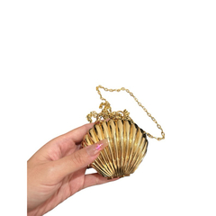 Bolsa Mini De Forma De Concha Metálica Para Ombro Transversal - loja online