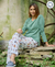 Pijama Remera Bombita Aqua Pima