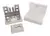 BRONZEN: ESCUADRA DE PVC CON TAPA BLANCA 50 UNIDADES