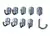 GR LLAVES: PERCHA SIMPLE GANCHO ALUMINIO X 10 UNIDADES