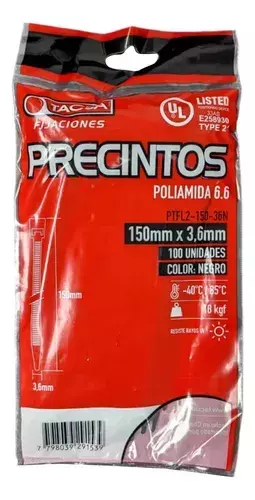 TACSA: PRECINTO 150 MM X 100 UNIDADES