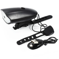 Farol de Bike LED com Buzina Recarregável USB