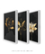 Trio Black Flower - Artes Nova Era - Quadros Decorativos