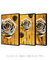 Trio Black n' Gold Rose - Artes Nova Era - Quadros Decorativos