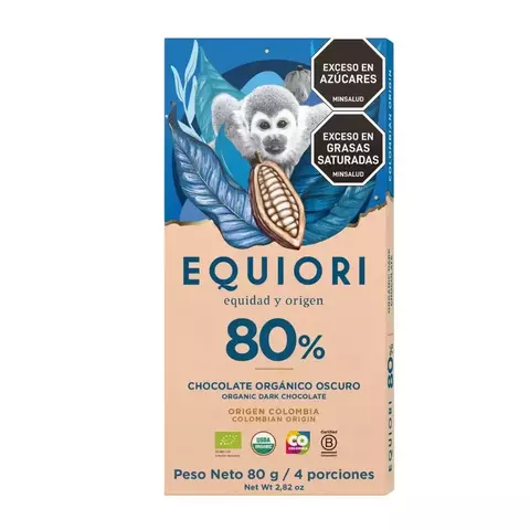 Barra de Chocolate Orgánico Equiori 80% - 80 g - comprar en línea