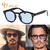 Óculos de sol estilo Jhonny Depp lentes azul - comprar online