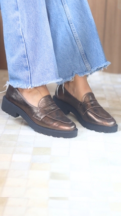 Mocassim Marrom Metalizado - comprar online
