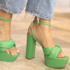 Sandália Meia Pata Couro Verde Puglia