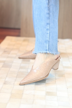 Mule Croco Nude