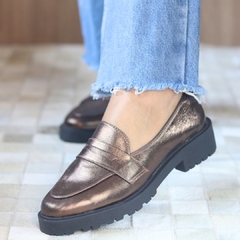 Mocassim Marrom Metalizado - Villa Florence