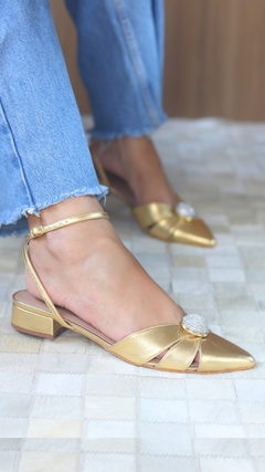 Flat Dourada com Cristais - comprar online