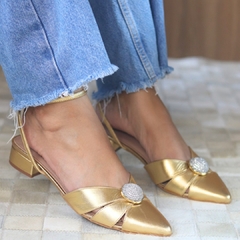 Flat Dourada com Cristais