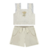 Conjunto Infantil Kiki Alça com Babados Tule e Bordado Flor