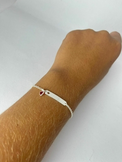 Pulseira Infantil de chapa com pingente de coração