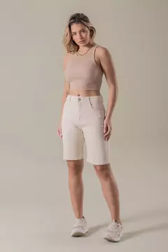Bermuda Sarja Jorts Mom Feminina