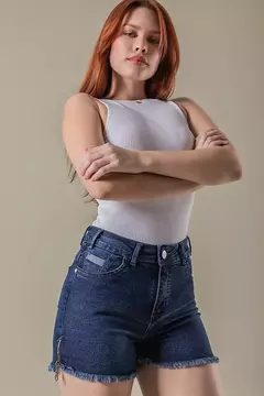 Short jeans cós alto - Azul na internet