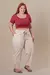Calça linho pantacourt plus size - Bege