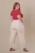 Calça linho pantacourt plus size - Bege - Eliane Store