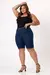 Bermuda jeans ciclista plus size - Azul Médio