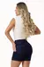 Bermuda jeans meia coxa - Jeans Escuro - Eliane Store