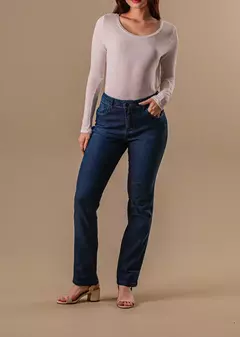 Calça jeans reta - Azul na internet
