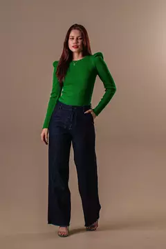 Calça jeans wide leg - Azul - comprar online