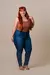 Calça jeans cigarrete plus size - Azul