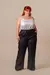 Calça plus size pantalona - Preto