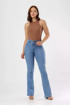 Calça jeans flare - Azul
