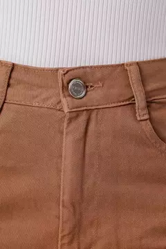 Calça jeans wide leg - Marrom Cafe - Eliane Store