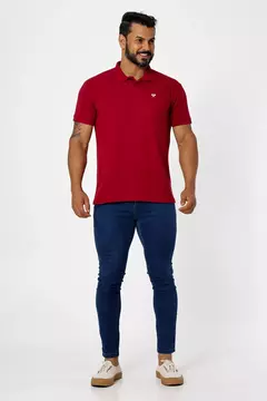 Camisa gola polo - Vermelho Marsala - comprar online