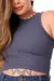 Cropped ribana canelado básico - Azul Marinho Mescla - comprar online