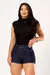 Short jeans justo - Jeans Escuro