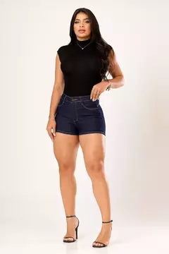 Short jeans justo - Jeans Escuro - Eliane Store