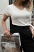 T-shirt lisa sem estampa gola V - Off White na internet