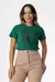 T-shirt com estampa e aplicação em pérolas - Verde Esmeralda