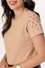 T-shirt com bordado - Bege - Eliane Store
