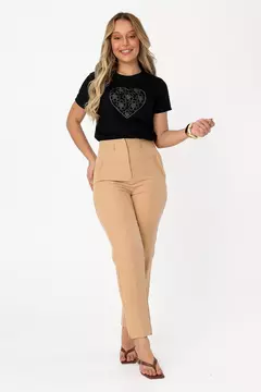 T-shirt com bordado - Preto - Eliane Store